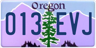 OR license plate 013EVJ
