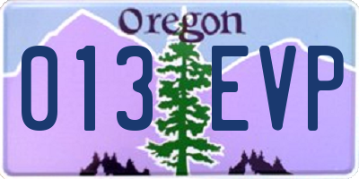 OR license plate 013EVP