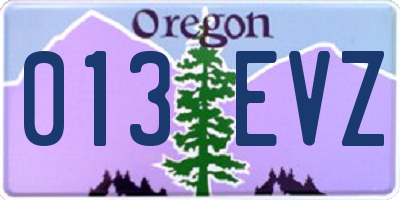 OR license plate 013EVZ