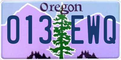 OR license plate 013EWQ