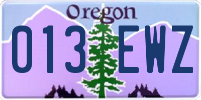OR license plate 013EWZ