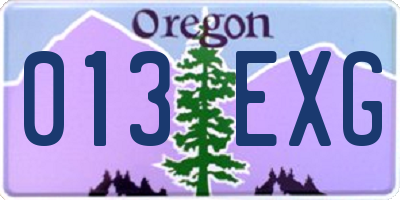 OR license plate 013EXG