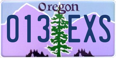 OR license plate 013EXS