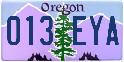 OR license plate 013EYA