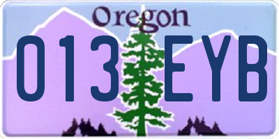 OR license plate 013EYB