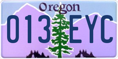 OR license plate 013EYC