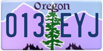 OR license plate 013EYJ