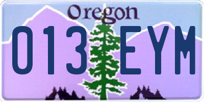 OR license plate 013EYM