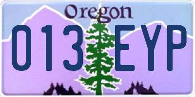 OR license plate 013EYP