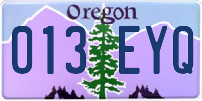 OR license plate 013EYQ