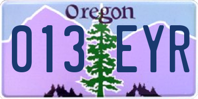 OR license plate 013EYR