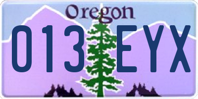 OR license plate 013EYX