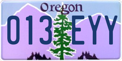 OR license plate 013EYY