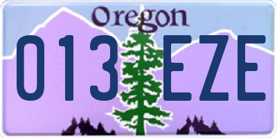 OR license plate 013EZE