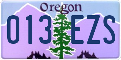 OR license plate 013EZS