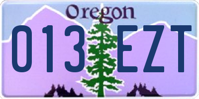 OR license plate 013EZT