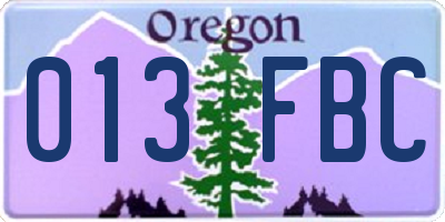 OR license plate 013FBC