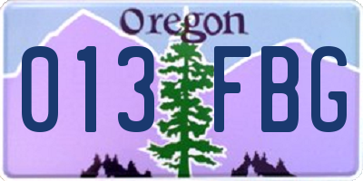 OR license plate 013FBG