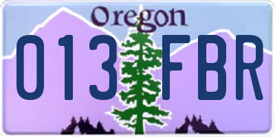 OR license plate 013FBR