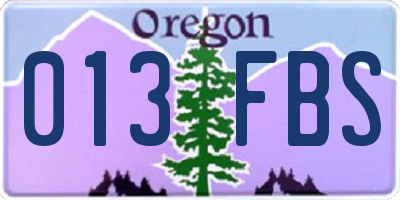 OR license plate 013FBS