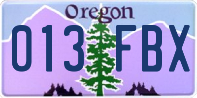 OR license plate 013FBX