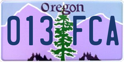 OR license plate 013FCA