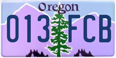 OR license plate 013FCB