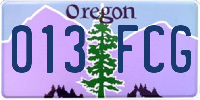 OR license plate 013FCG