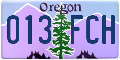 OR license plate 013FCH