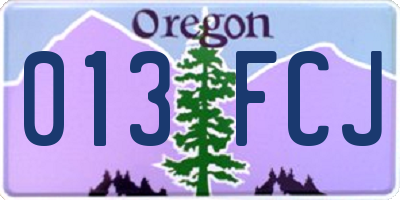 OR license plate 013FCJ