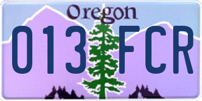 OR license plate 013FCR