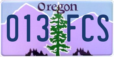 OR license plate 013FCS