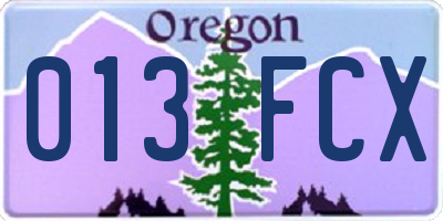 OR license plate 013FCX