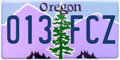 OR license plate 013FCZ