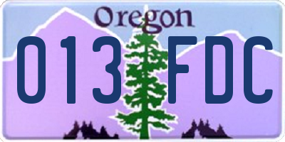 OR license plate 013FDC