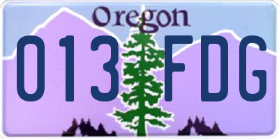 OR license plate 013FDG