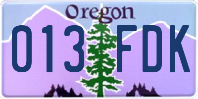 OR license plate 013FDK
