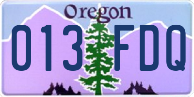 OR license plate 013FDQ