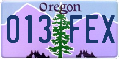 OR license plate 013FEX