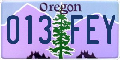 OR license plate 013FEY
