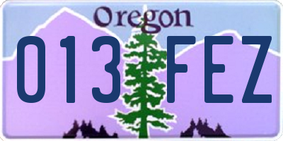OR license plate 013FEZ
