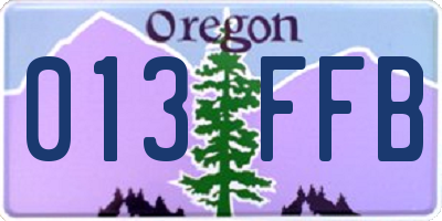 OR license plate 013FFB