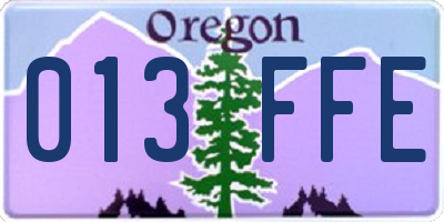 OR license plate 013FFE