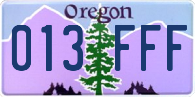 OR license plate 013FFF