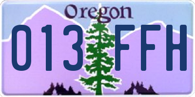 OR license plate 013FFH