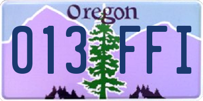 OR license plate 013FFI