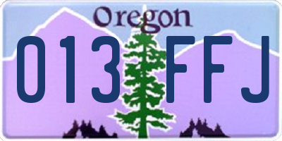OR license plate 013FFJ