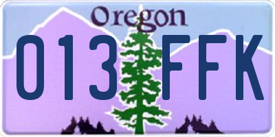 OR license plate 013FFK