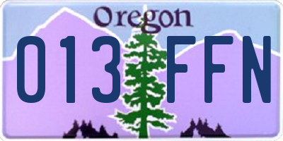 OR license plate 013FFN