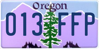 OR license plate 013FFP